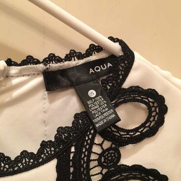 AQUA Black and White Detail Dress NWT - Picture 5 of 5